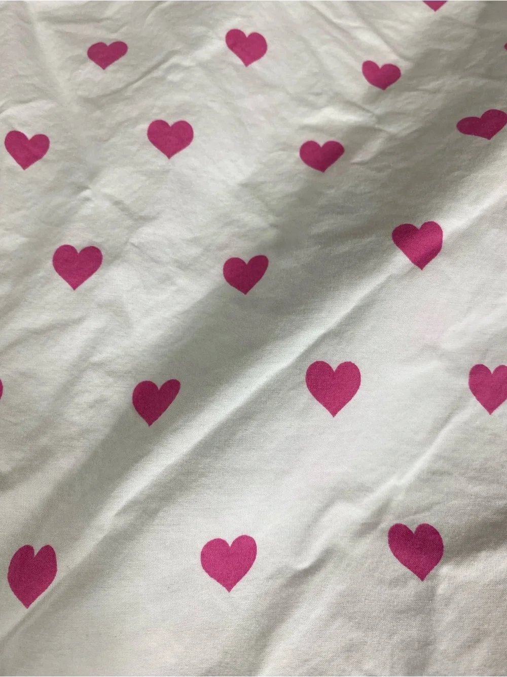 Pottery Barn Kids White Fitted Sheet with Pink Heart Print